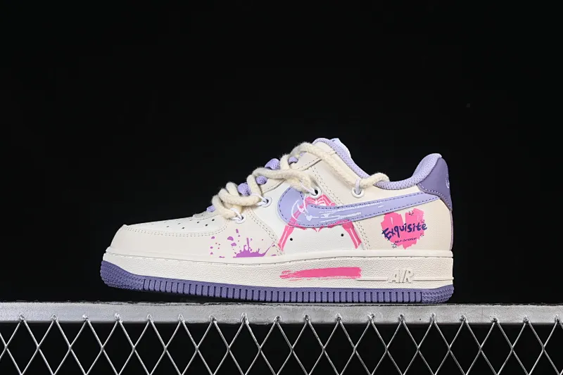 All categories Nk Air Force 1 Air Force series Nk Air Force 1 Low Air Force low-top Nike Air Force 1'07 Low "Confession" Hand-painted graffiti Purple pink confession Air Force 1 low-top casual sneakers BD7701-220